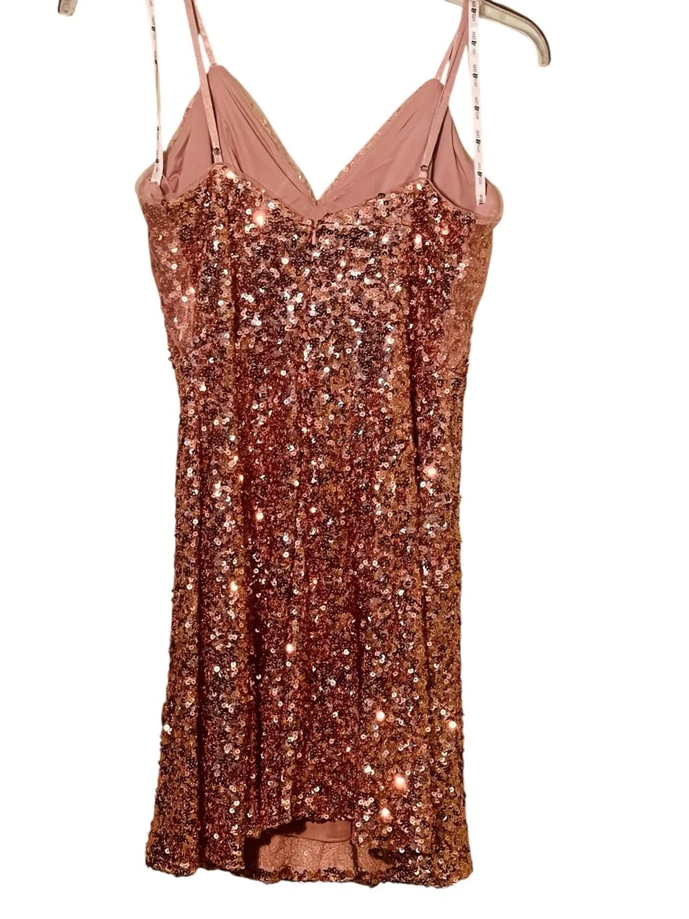 NWT-Jules & Cleo by David’s Bridal, Gold all sequined mini dress. Size 12 - Picture 4 of 12